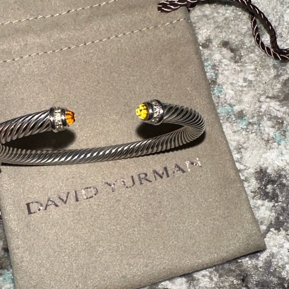 David Yurman 5mm Citrine Cable Bracelet w/ Diamonds - Picture 7 of 14